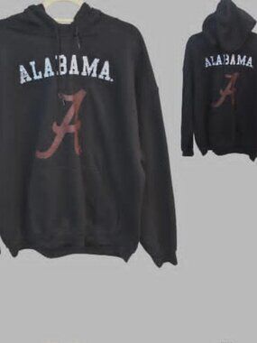 Gildan Black Alabama Pullover Hoodie Sweatshirt Casual Cotton Blend  Mens XL